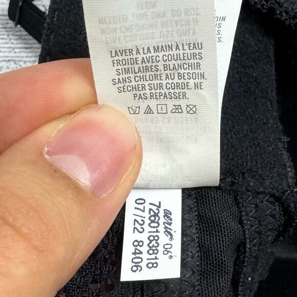 Aerie Real Happy Black Wireless Lightly Lined Candy Lace Bra Size 34C - Picture 10 of 11